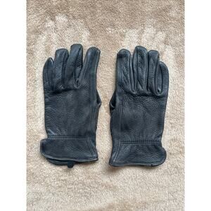 Black Leather Driving Gloves Women's Size Large